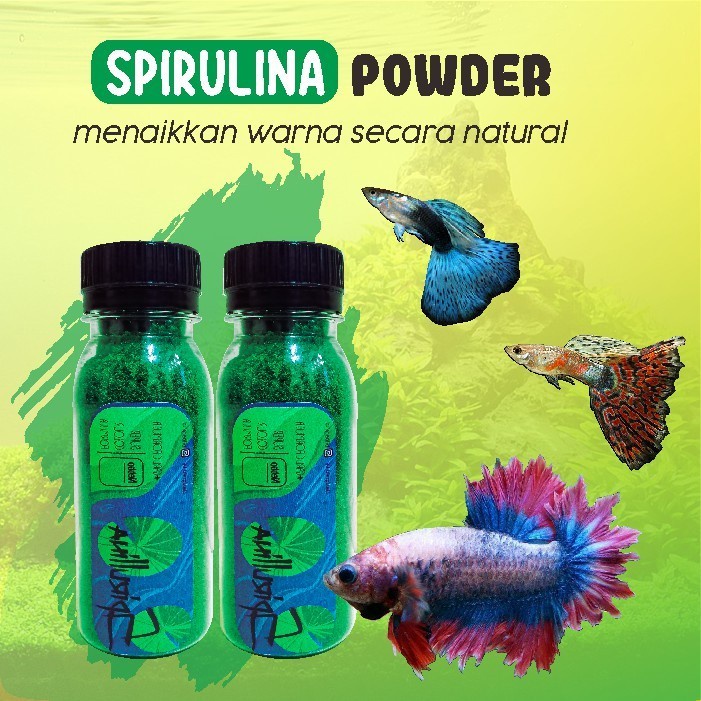 SERBUK SPIRULINA Ekstrak BAWANG PUTIH Makanan Ikan Pakan Pelet Powder