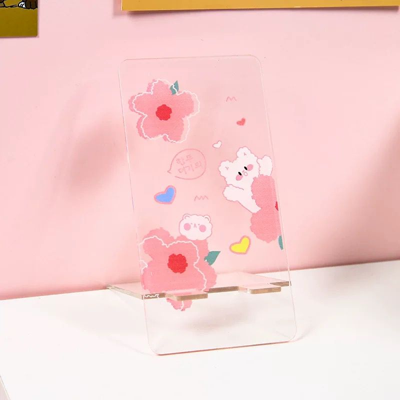 (BOW) Tempat Tatakan Stand Handphone Hp Bening Dengan Bentuk Unik Dan Lucu 0Q65