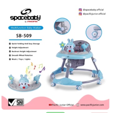 Instan Baby Walker Kereta Dorong Bayi Balita Anak Spacebaby SB509 By Pacific Musik SNI-2