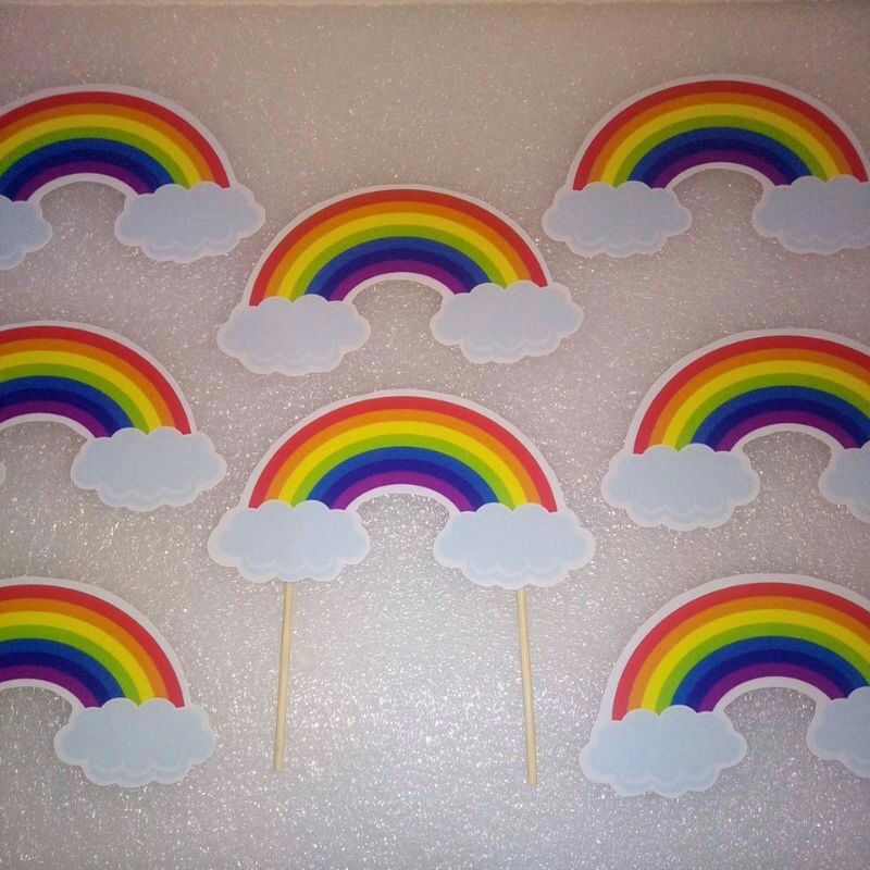 topper cake rainbow mini/hiasa kue ulangtahun rainbow mini