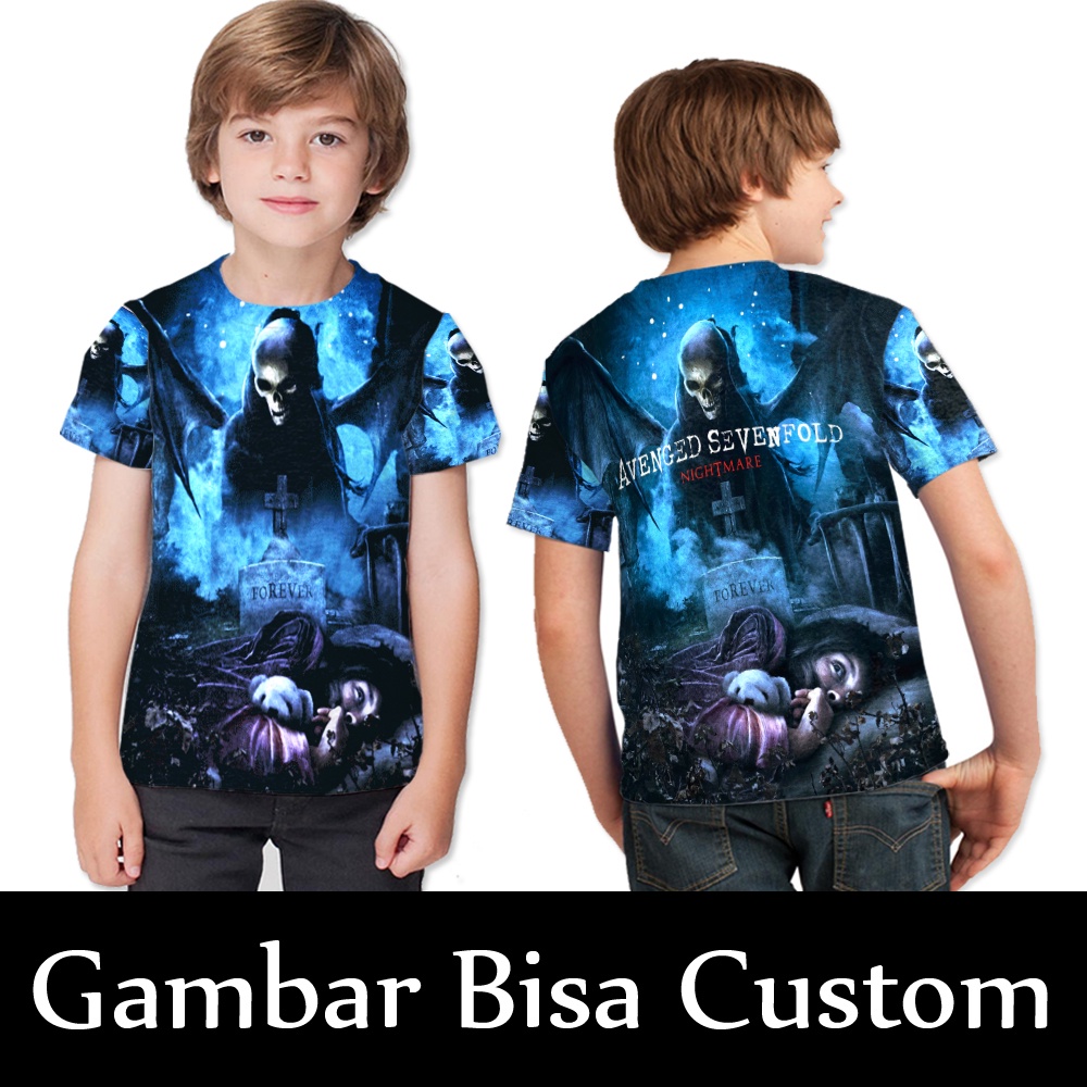 Kaos Anak Avenged Sevenfold Fullprint || Baju Anak Avenged Sevenfold || Kaos Tangan Panjang Anak Ave