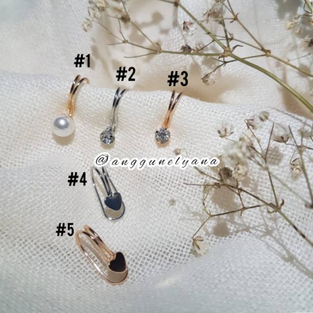 Anting jepit telinga lucu/jepit hijab