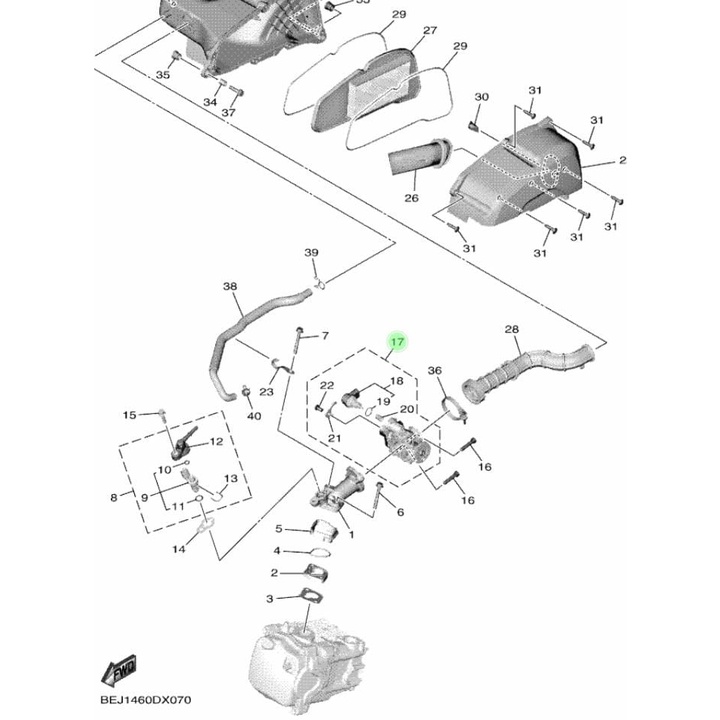 THROTTLE TROTEL BODY BODI TB FAZZIO ASLI ORI YAMAHA BEJ E3750 00