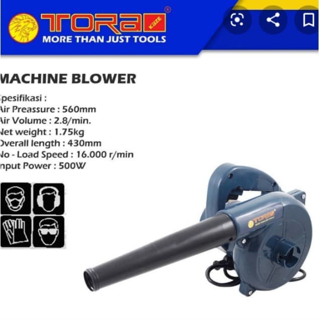 Mesin Blower Tangan Hand Blower Peniup Debu Pengering Mesin Blower Angin Tora 500 Watt