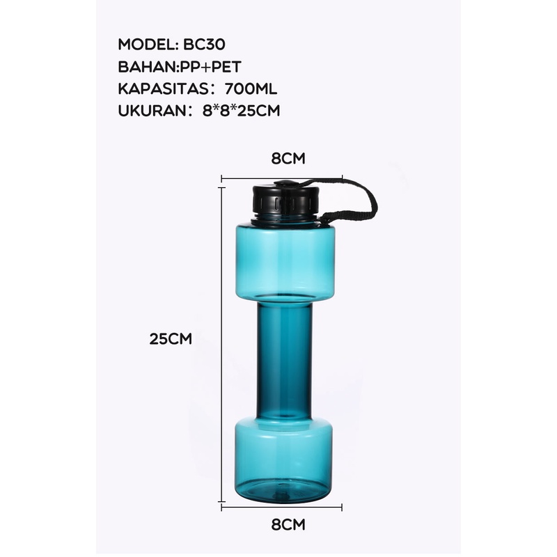 BONBOX Tumbler Botol Minum Model Barbel BC30 700ML Multifungsi Serbaguna