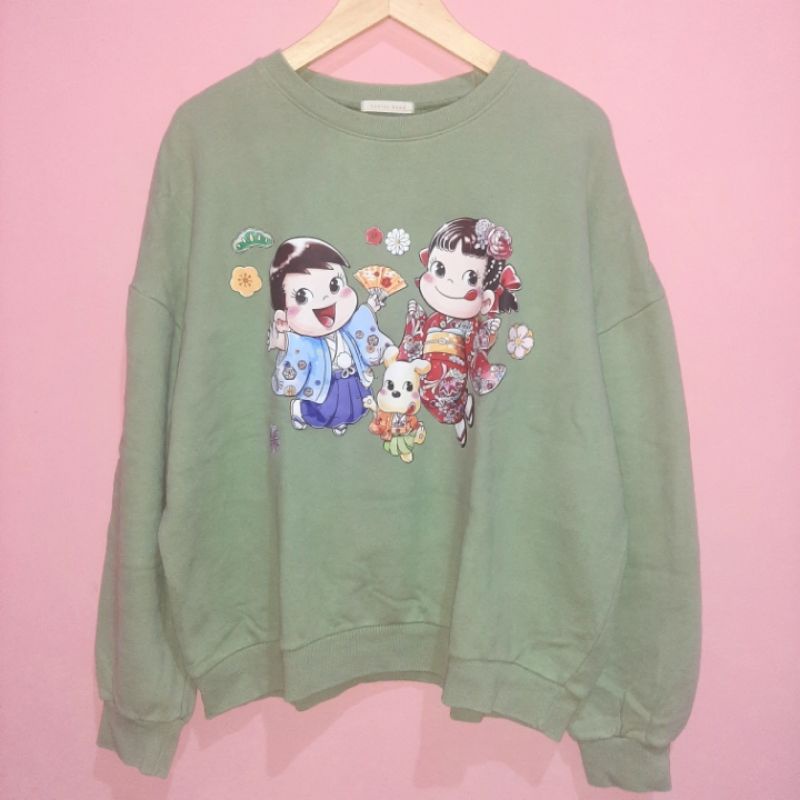 Crewneck Sweater Oversized Milky Peko & Poko Chan Kimono