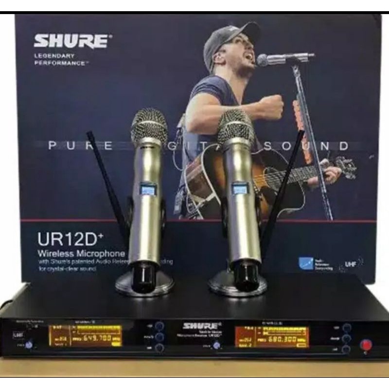 Mic Wireless SHURE UR12+ Mikropon Werles Mikrofon Wirles 2 Mik Handled Multi Channel
