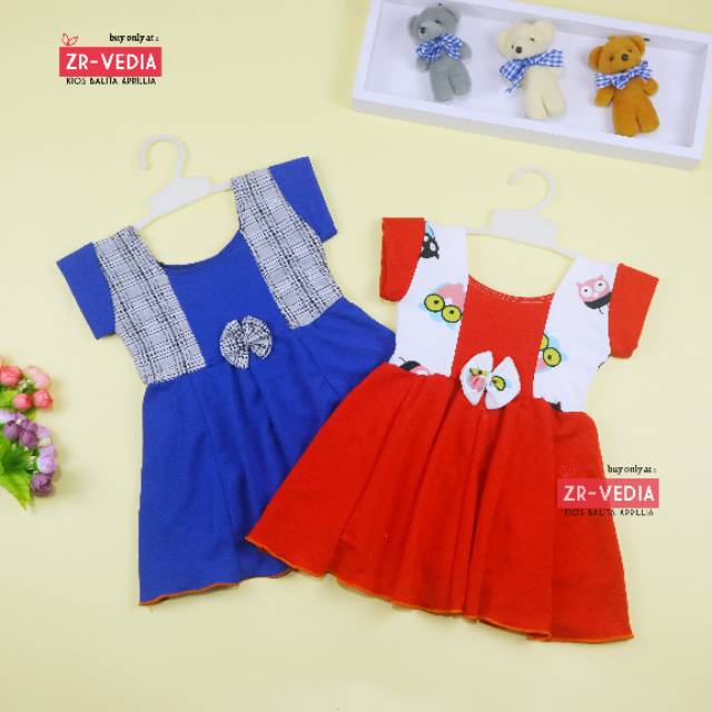 Dress Nadine uk Bayi 3-12 Bulan / Dres Pesta Baby Perempuan Murah Pakaian Baju Harian Cewek Import