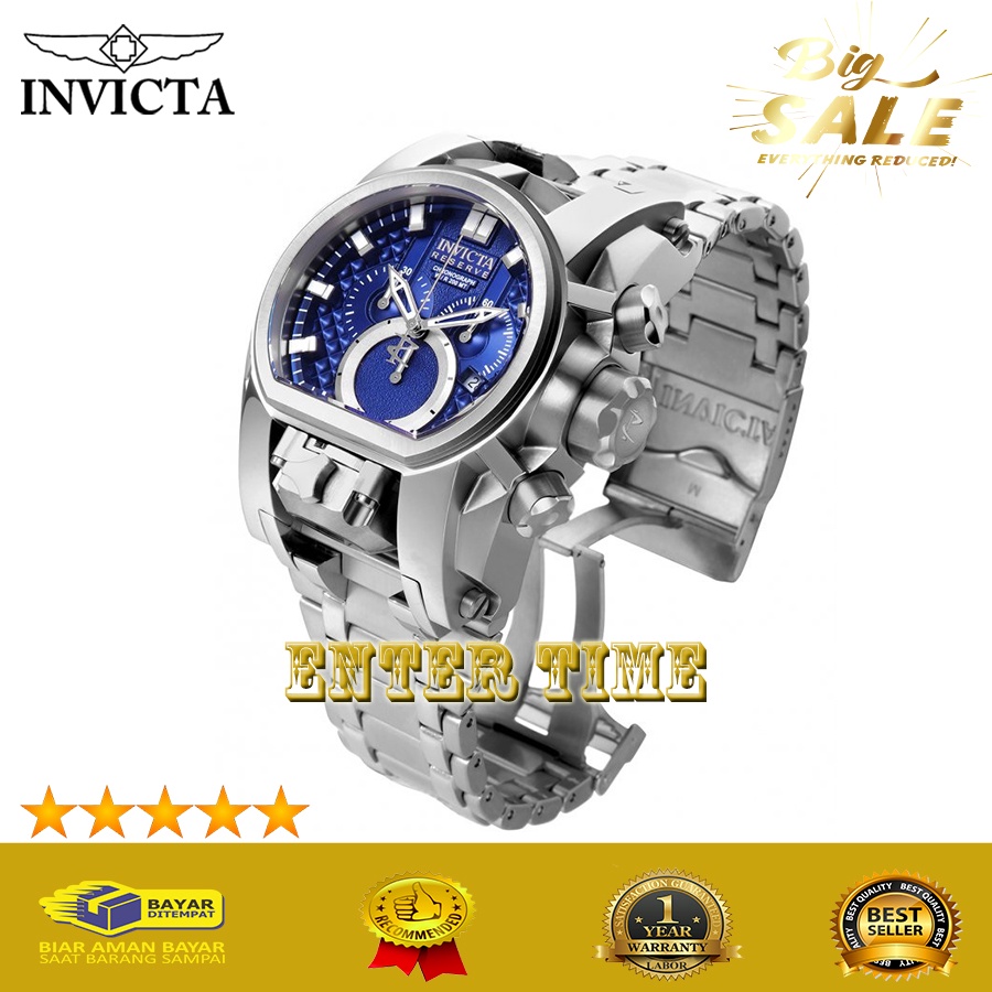 PROMO  JAM TANGAN PRIA KEREN INVICTA BOLT ZEUS SILVER BLUE - 25207 STAINLESS STEEL JAM TANGAN PRIA R