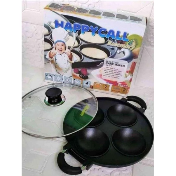 Cetakan 8 lubang, 7 lubang, pukis 10 lubang &amp; 4 Lubang merk Happy Call  anti lengket tutup kaca