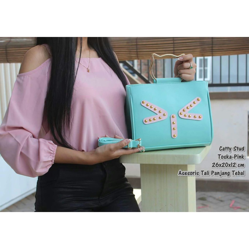 OTS 530 - CATTY STUD MONISHA TAS HANDBAG + SELEMPANG