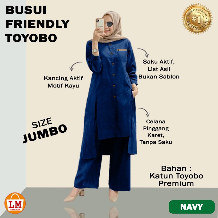 TERMURAH TERLARIS [ COD &amp; Gratis Ongkir ] Setelan Baju &amp; Celana Wanita Menyusui BUSUI FRIENDLY JUMBO Bahan Katun Toyobo Premium TERBARU LMS 26782 26786 26790