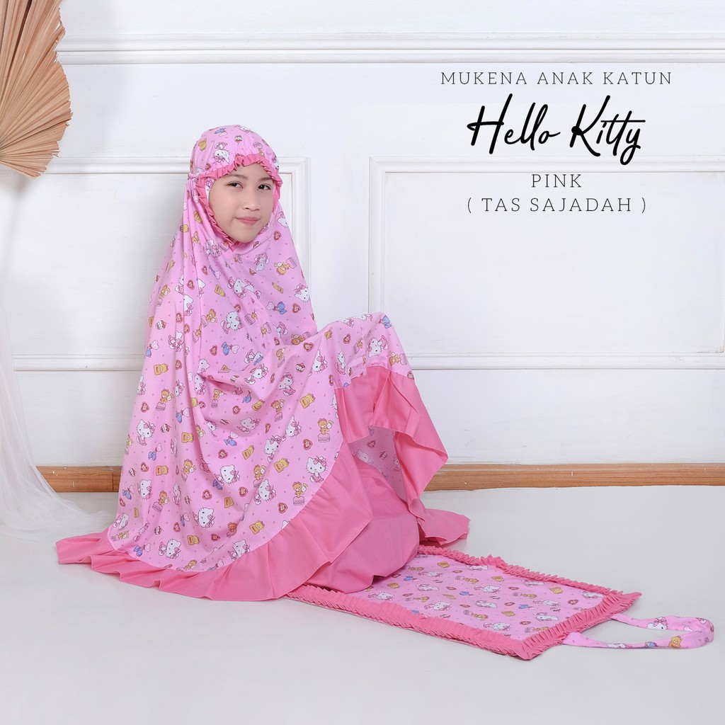 MUKENA BALI TASIK - MUKENA ANAK KATUN CVC HELLOKITTY TAS SAJADAH