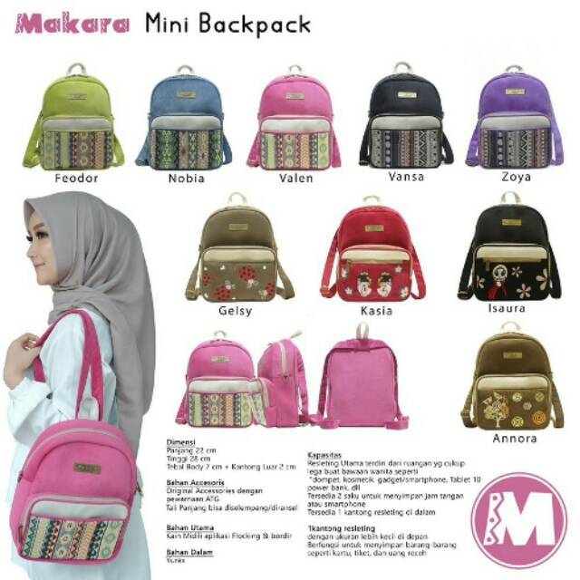 Big Sale Makara Mini Backpack/ Promo Ransel Wanita/Tas Ransel Makara Terbaru