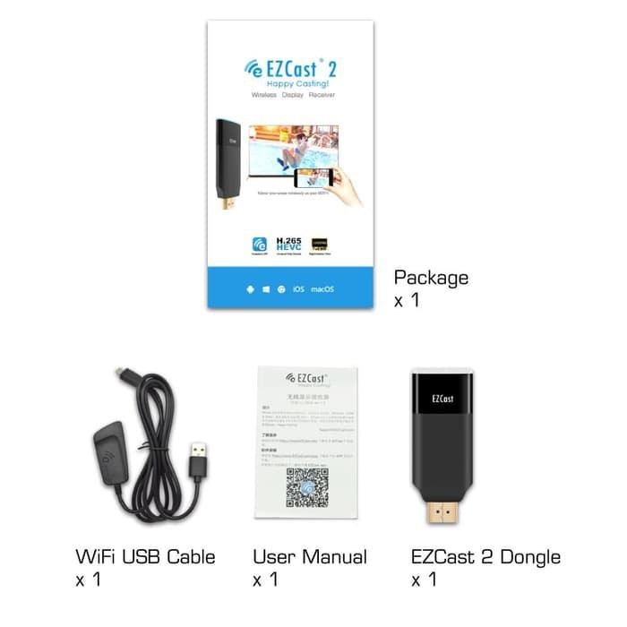 Ezcast 2 Hdmi Wifi Display Receiver Ram 256 DDR 3 Original 100%