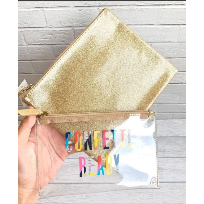 Dompet FossilOriginal Double Pouch Glitter New Original