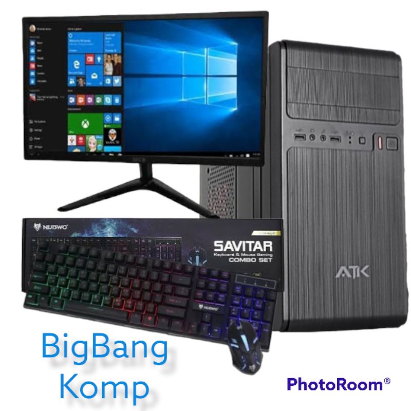 cpu pc core i5 650 fullset monitor led 19inch hdmi baru