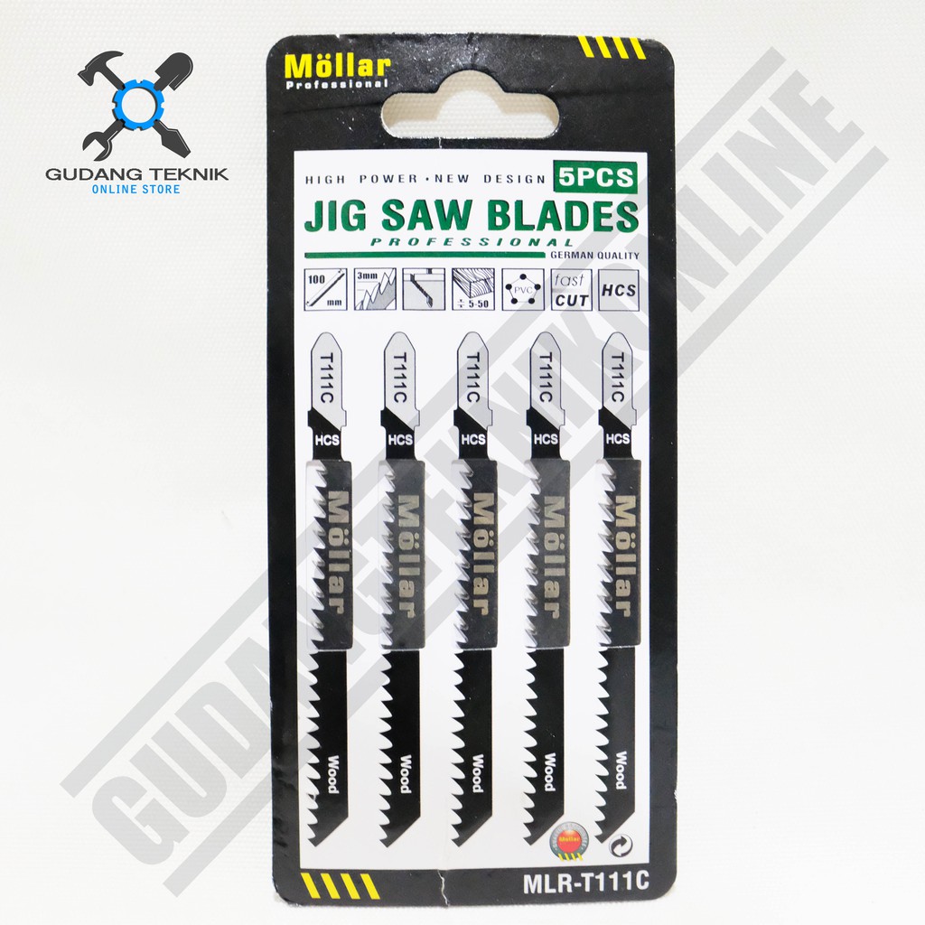 (1SET ISI 5PCS) MOLLAR Mata Jigsaw T101A0 - T111C SET 5 Pcs / Mata Gergaji Jigsaw  T101A0 - T111C 5pcs - Jig Saw Blades Mollar