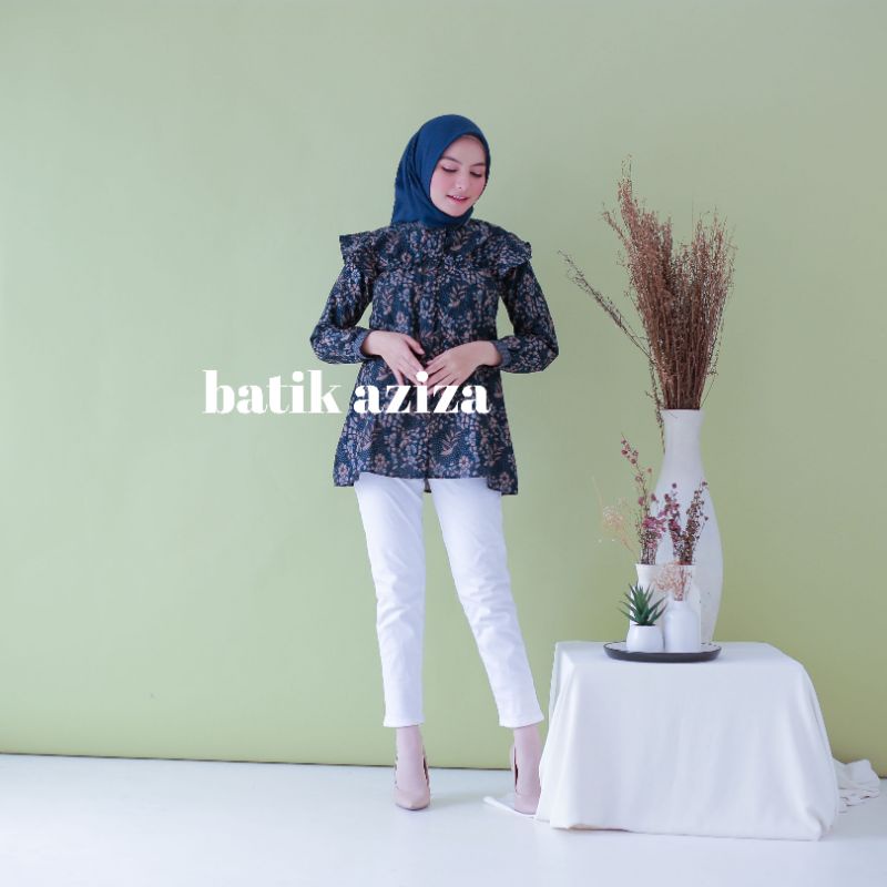 Batik Wanita Atasan Batik Busui Kancing Depan Batik Aziza