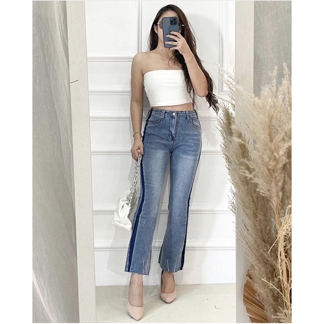 Celana jeans cutbray garis premium import bangkok bkk