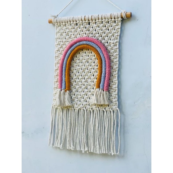 READY STOK) macrame hiasan dinding pelangi / macrame wall hanging (017)