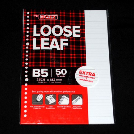 

POPPURI SHOP - Loose Leaf B5 Bergaris Isi Binder 50 / 100 Lembar