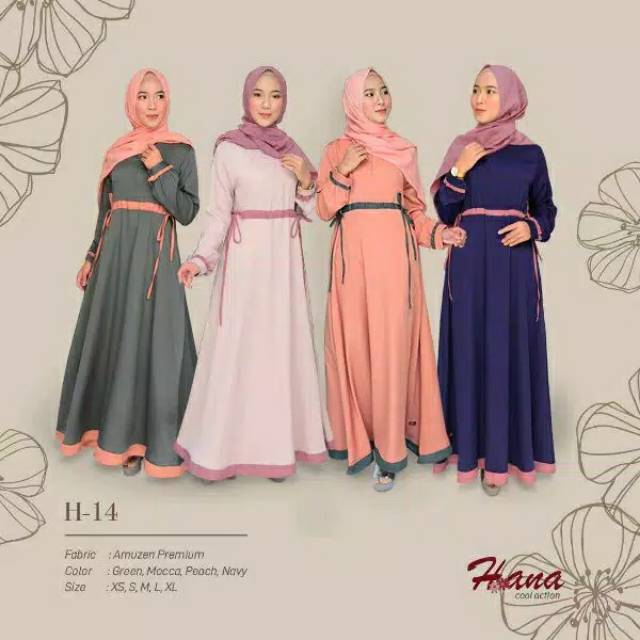 Tula Collection Dress Hana 14 / Gamis Hana 14 / Gamis Muslimah Terbaru