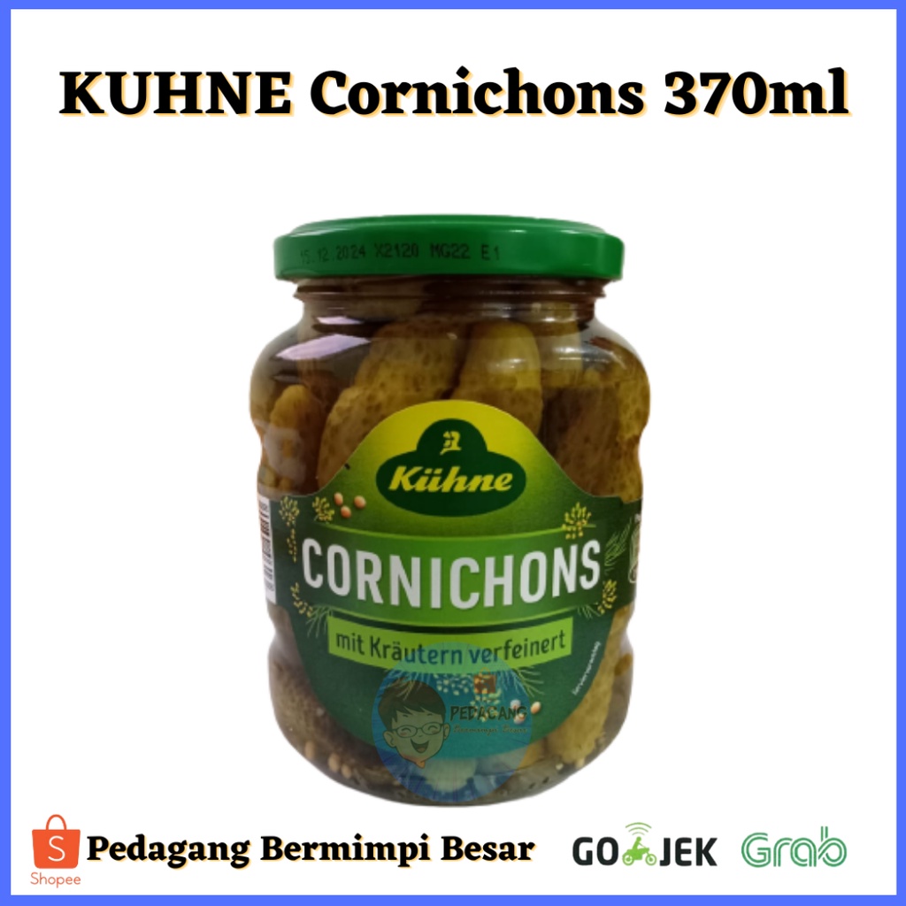 KUHNE Cornichons 370ml/ Acar/ Acar Timun/  Kuhne Feine Cornichons