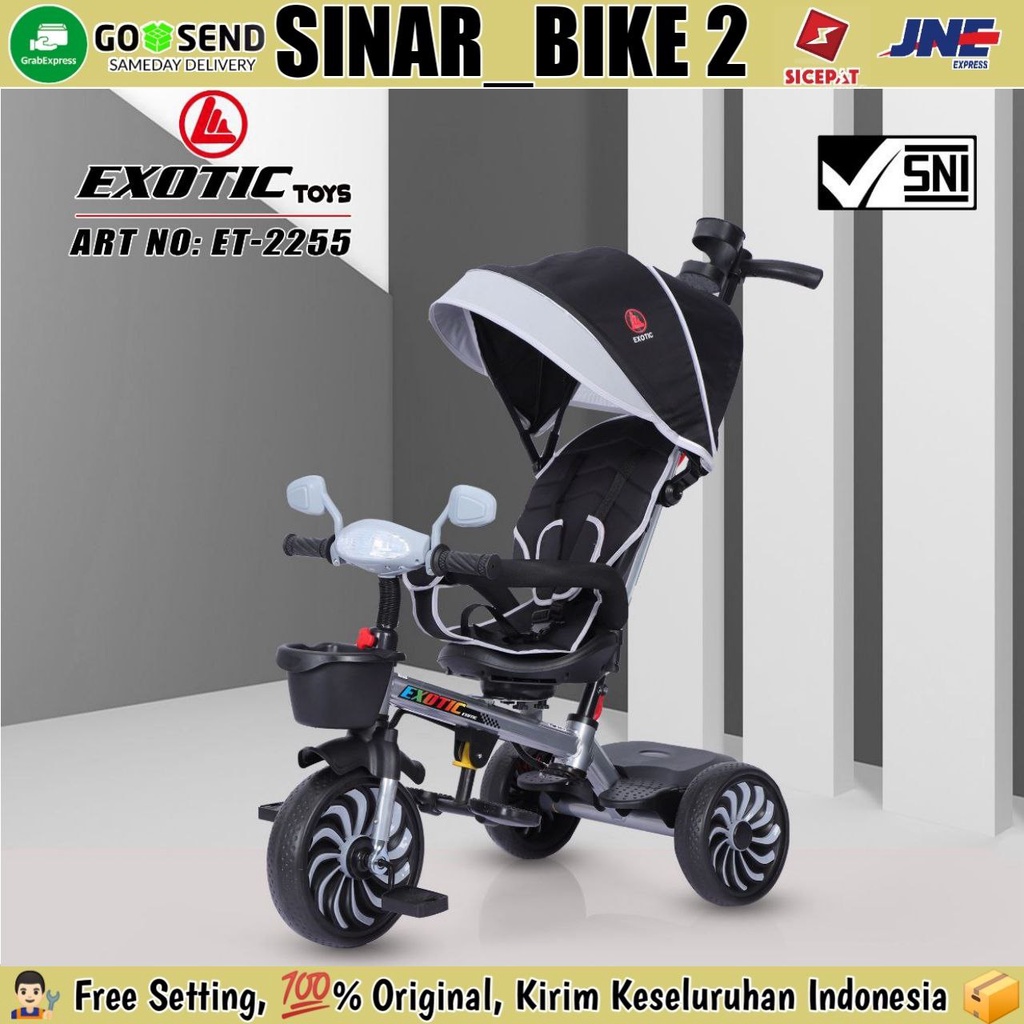 Sepeda Roda Tiga Anak EXOTIC ET- 1268 &amp; ET- 2255  Kursi Bisa Di Putar