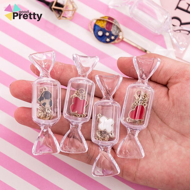 Permen Kreatif Kotak Penyimpanan Transparan Mini Portable Ring Earrings Jewelry Kotak Obat - PD