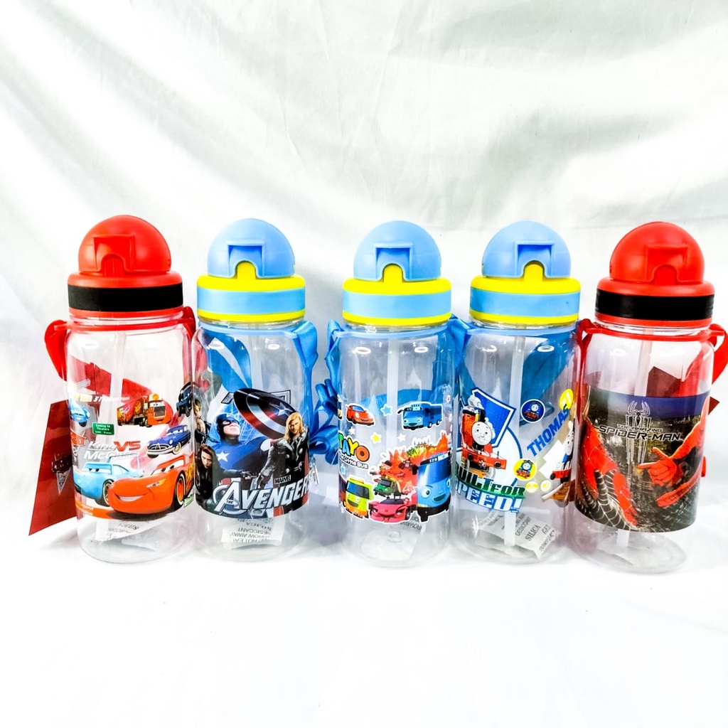 PROMO MURAH BOTOL MINUM SEDOTAN ANAK SEKOLAH KARAKTER 350ML