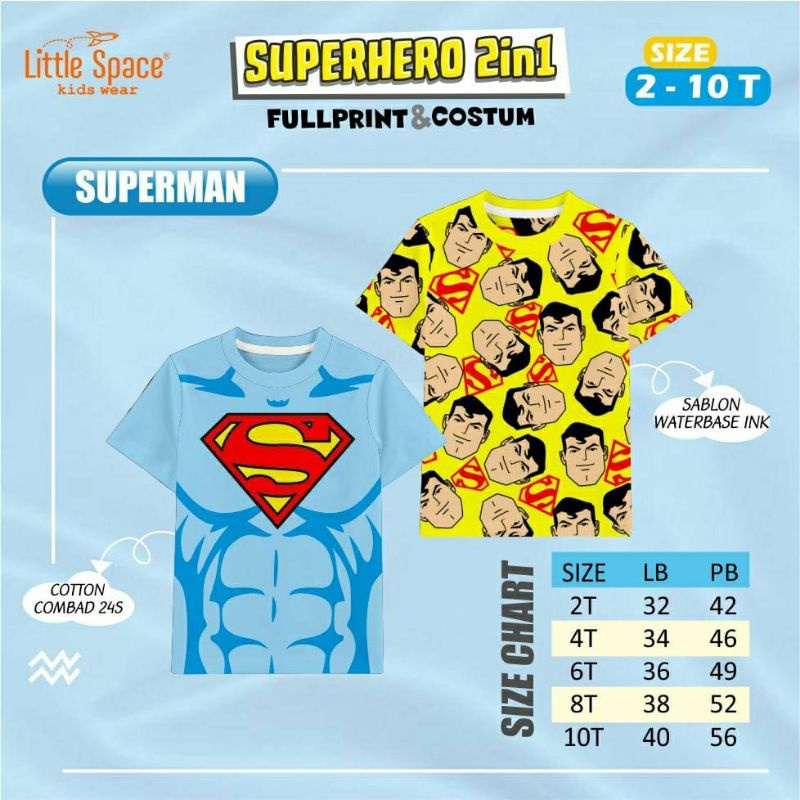 Baju superhero/kaos superhero littlespace/baju anak superhero