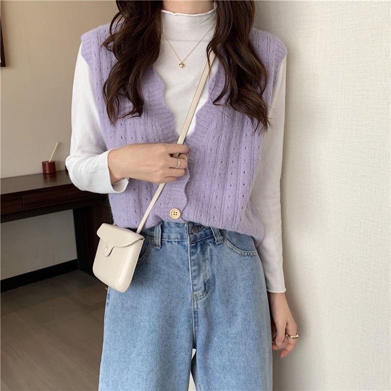 korean Woman Knit Vest / Outer Rajut Import Premium ( Rompi Rajut )