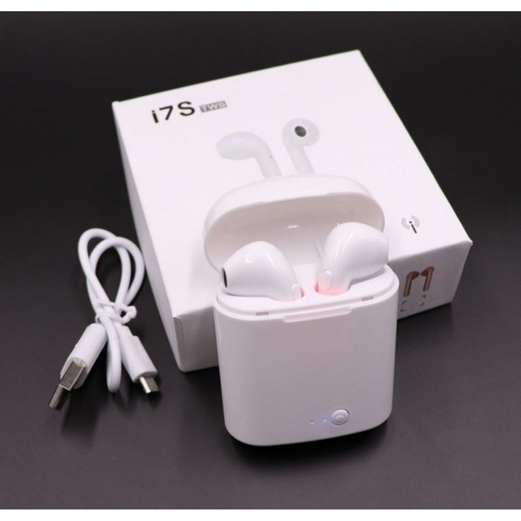 i7s Earphone Headset Bluetooh i7S tws ori 99 pair 1 1 - putih Semua Hp Bisa Android