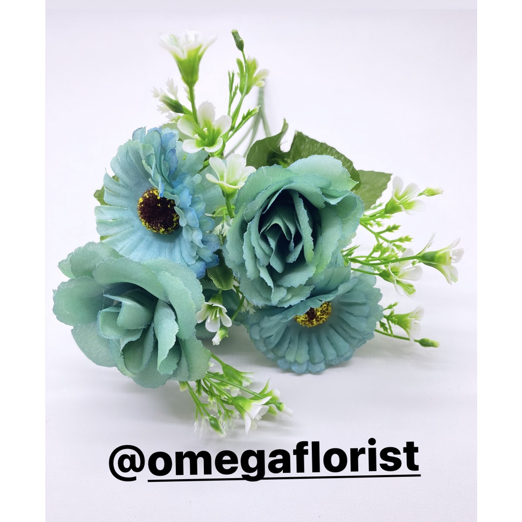 Bunga Mawar Daisy Artificial Bunga Artificial/Bunga Plastik/Bunga Dekorasi/Dekorasi Pernikahan/Pernikahan-Toska