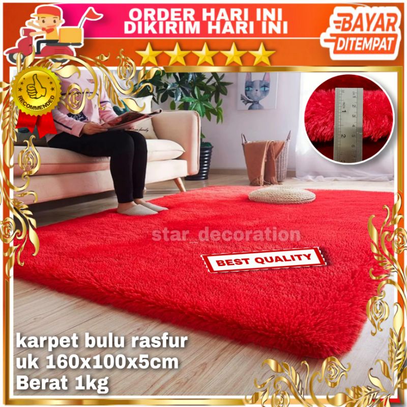 Karpet bulu rasfur uk160x100x5cm KARPET BULU RASFUR