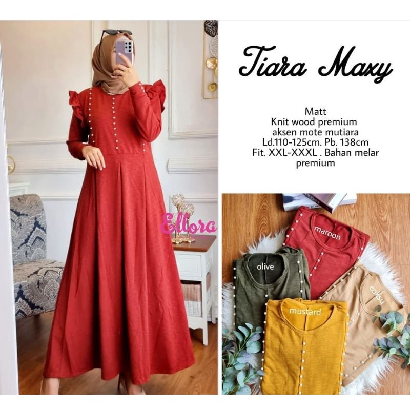 Tiara Maxy - Gamis Knit Wood LD106+ Mutiara / Crisala Maxy / 233-5799