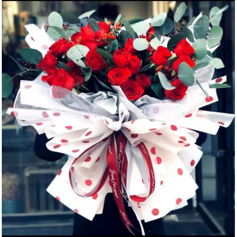 

kertas buket polkadot/kertas untuk buket/florist bouquet paper