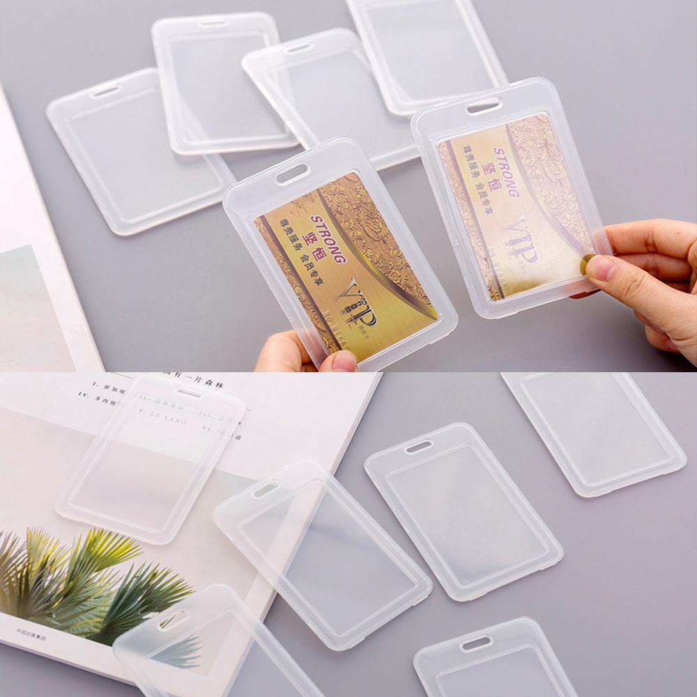 Top IC Card Holder Perlengkapan Kantor Sekolah Tempat Kartu Kerja Plastik Protection Sleeve