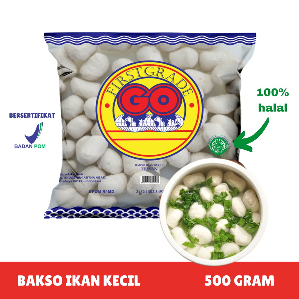 [FROZEN FOOD GO] BAKSO IKAN KECIL HIWAN ISI 60 (500GR) MAKANAN INSTAN SOSIS|NUGGET BPOM HALAL