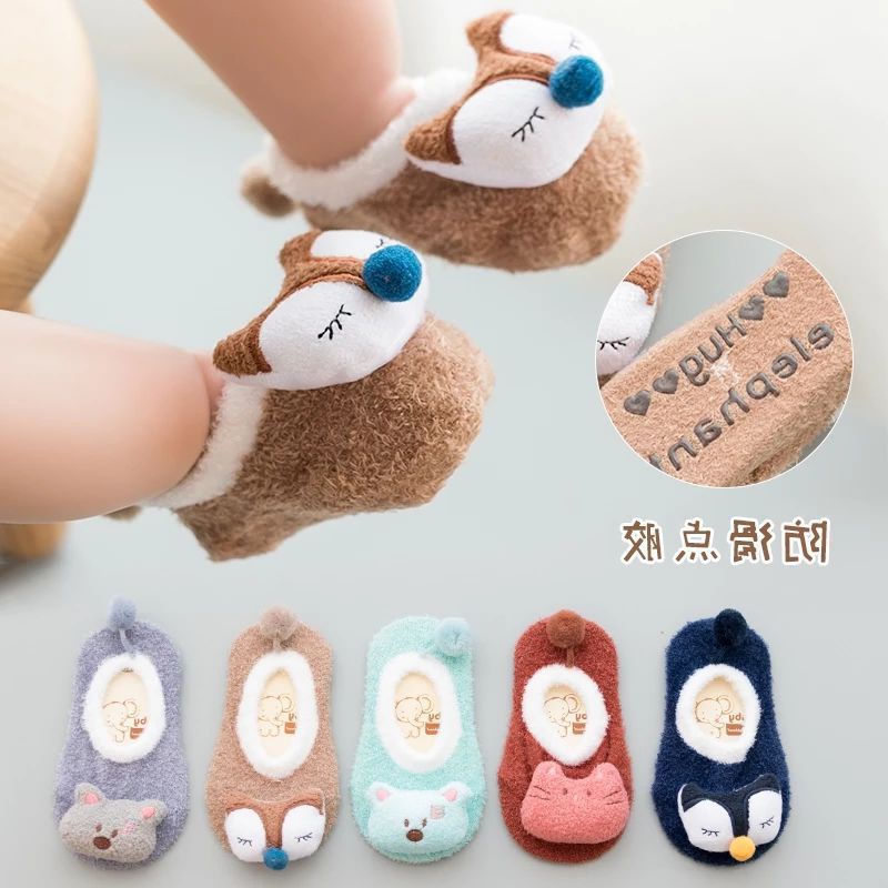 HIPPO LAND Kaos kaki anak bayi motif/Kaus kaki boneka kacang 107-108