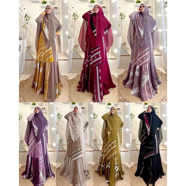 Dress bohomian premium set by yodizein syar’i