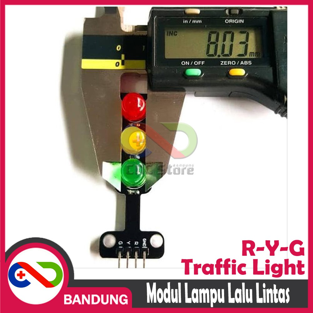 MODUL LED LAMPU LALU LINTAS TRAFFIC LIGHT MODUL 5V 8MM R-Y-G ARDUINO