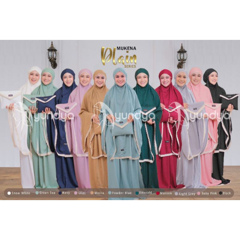 ORI AYUNDYA.MUKENA PLAIN SERIES ATAS BAWAH