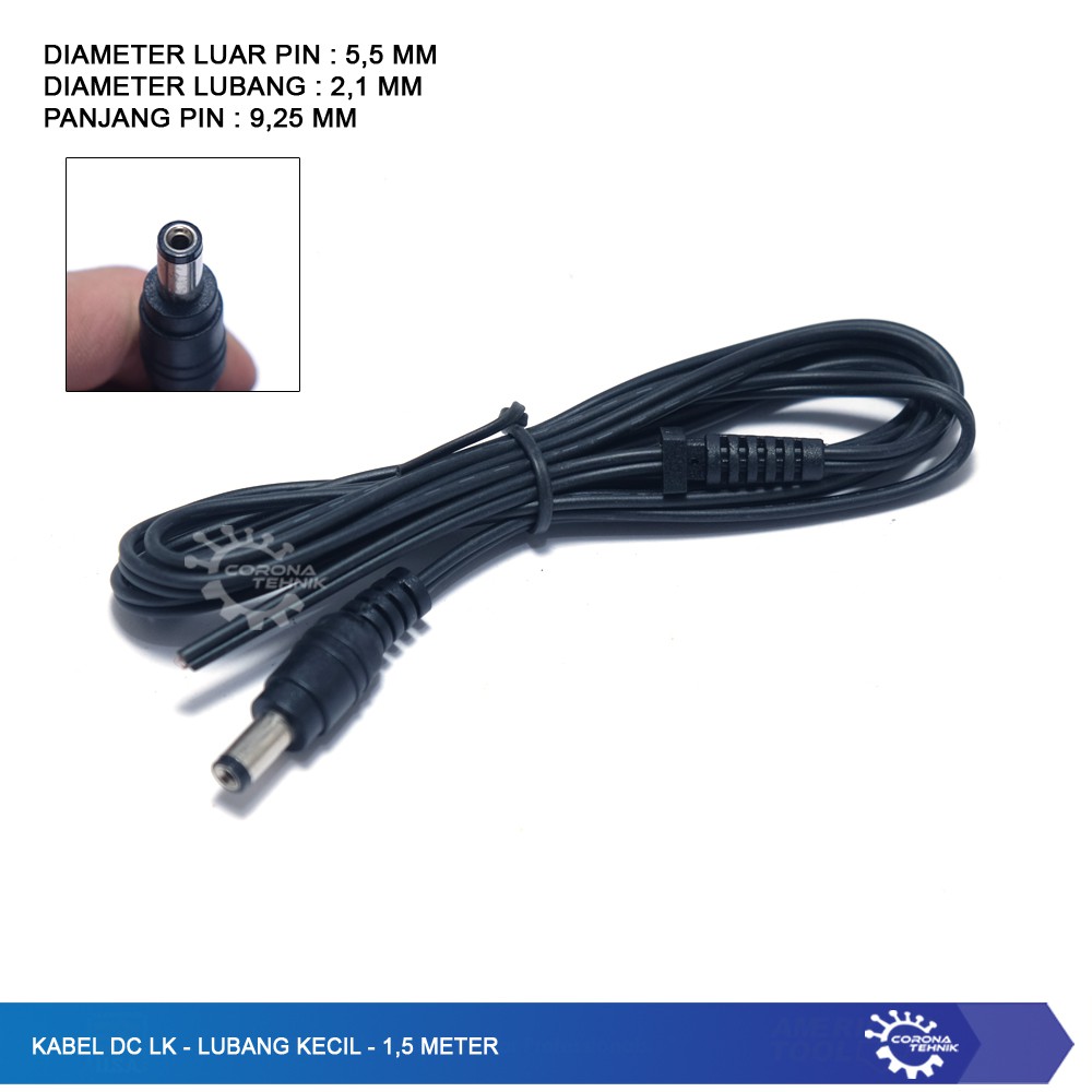 Kabel DC LK - Lubang Kecil - 1,5 Meter