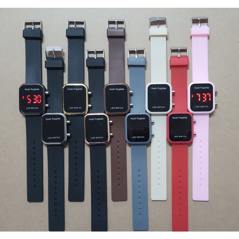 [TAMKS]COD✅JAM TANGAN LED TOMBOL TALI KARET✨