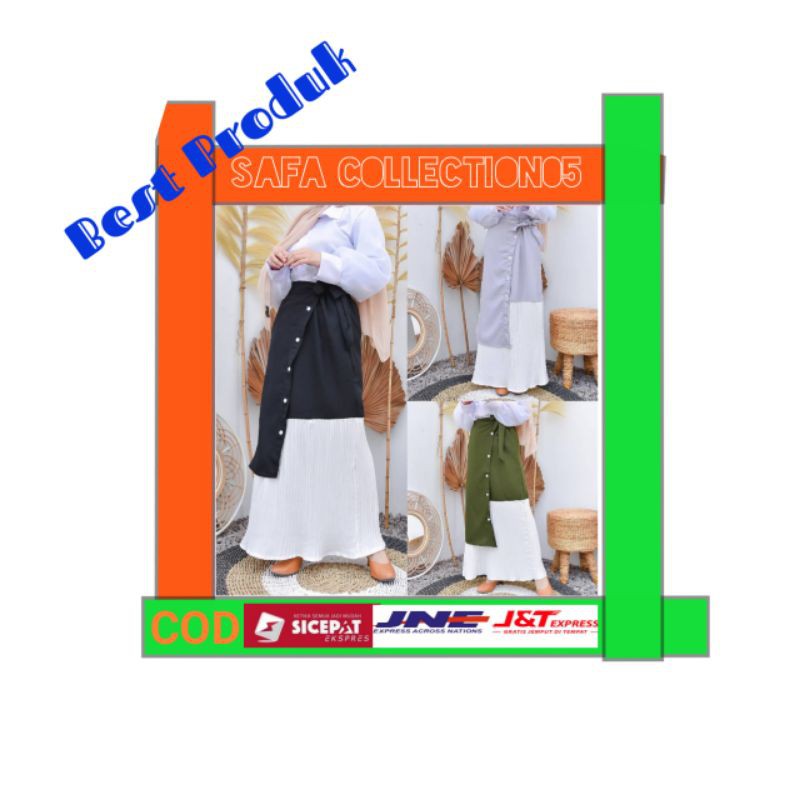 Rok Uniqlo Skirt Plisket / rok Muslim / clana rok panjang model islami