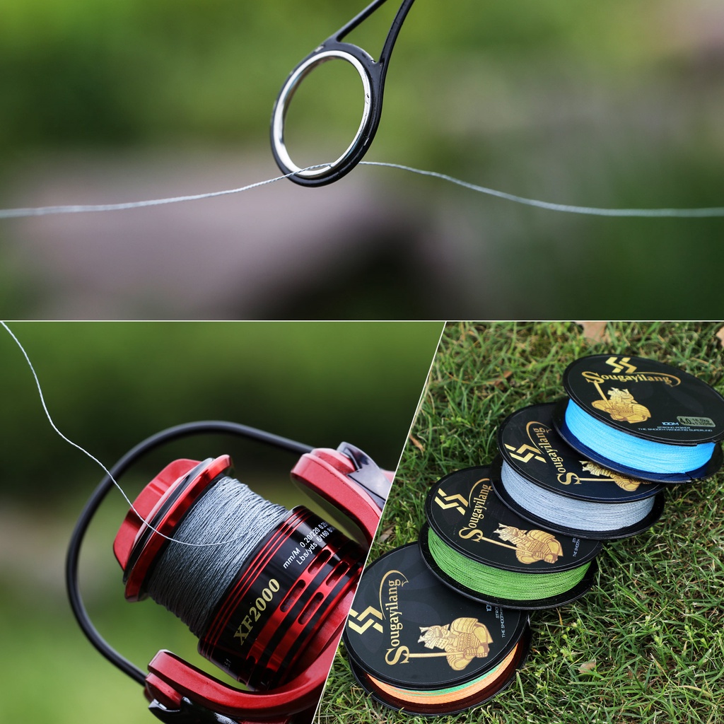 Sougayilang 100M Warna Hijau Lumut PEX 4  Senar Pancing Fishing Line Strength 5.5kg-18.0kg Sangat kuat