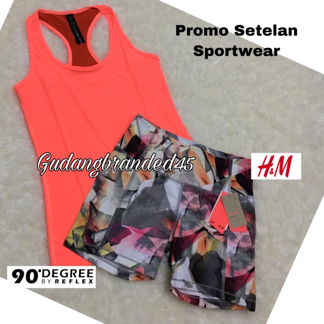 PAKET 12.12 Setelan Baju Olahraga Tanktop Shortpant 90 Degree Yoga Gym Fitness zumba Senam