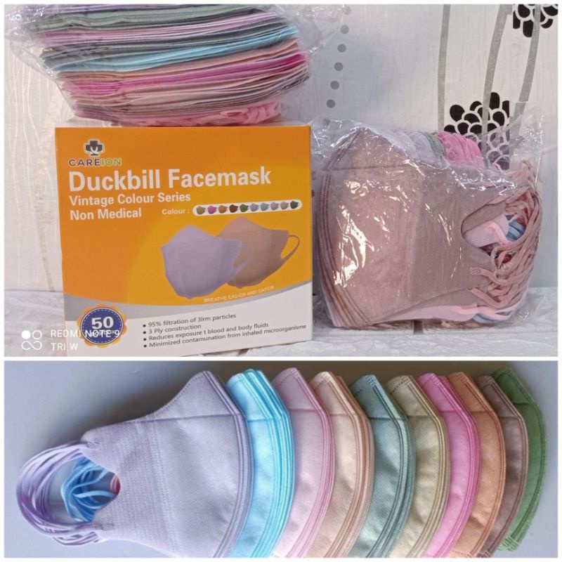 MASKER DUCKBILL 3PLY WARNA PASTEL MIX FACE MASK ISI 50PCS